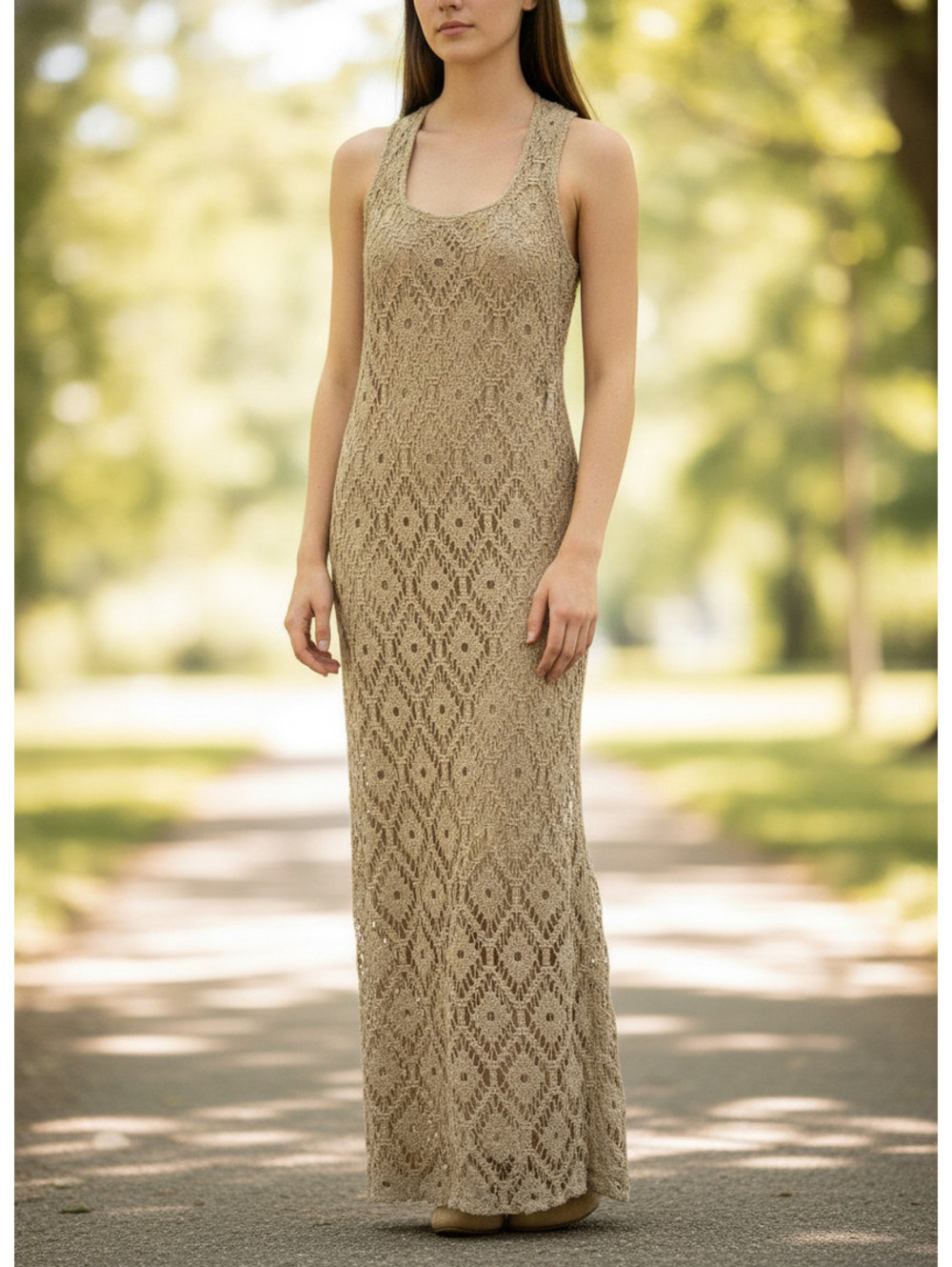 Sharagano | 6 | Lace Patterned Maxi Dress
